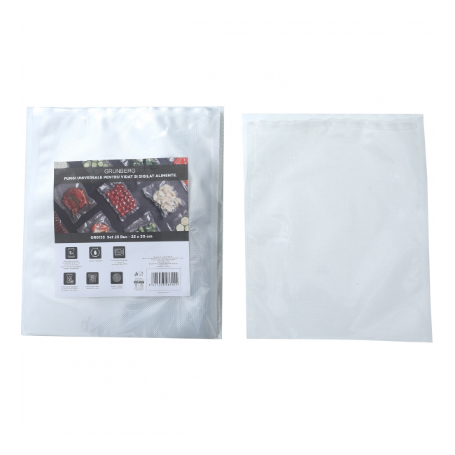 Set 25 Pungi gofrate pentru vidat alimente 25x30cm Grunberg GR6155