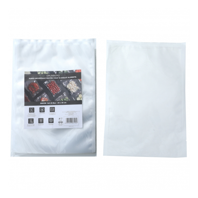Set 25 Pungi gofrate pentru vidat alimente 25x35cm Grunberg GR6156
