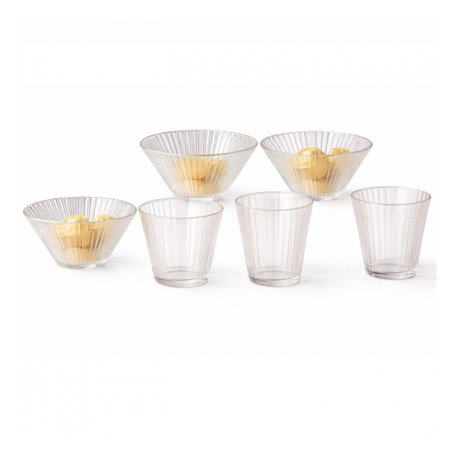 Set 3 Boluri 350ml cu 3 Pahare 250ml Sticla WEI A-16010 DNC66613