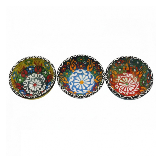 Set 3 Boluri Ceramice Pictate Manual 5cm TK-20894 DNC67337