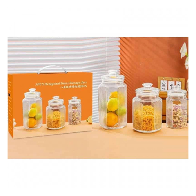 Set 3 Borcane Condimente Sticla 1/ 2.15/ 2.85L Wei A16517 DNC68099