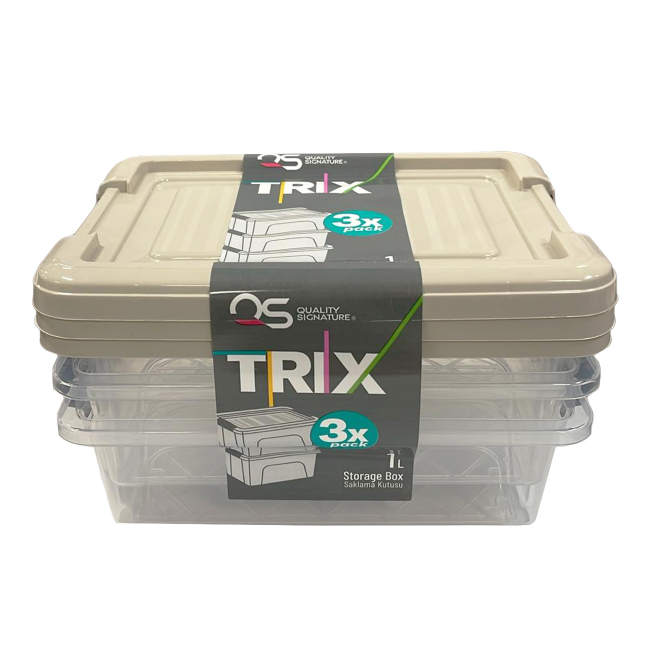 Set 3 caserole dreptunghiulare alimente 1L Trix CNN51439