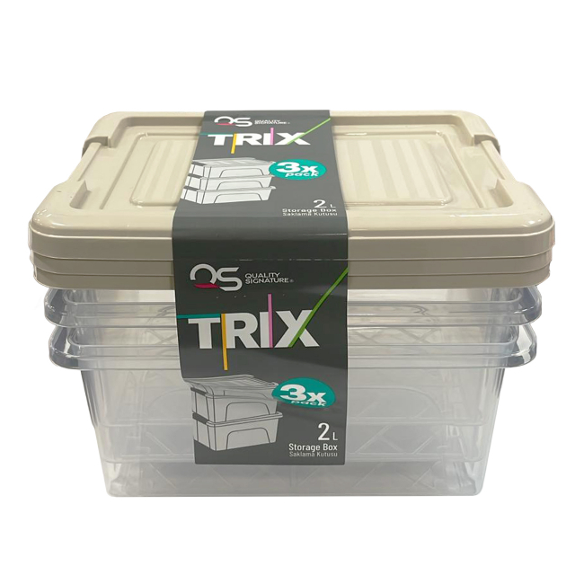Set 3 caserole dreptunghiulare alimente 2L Trix CNN51440