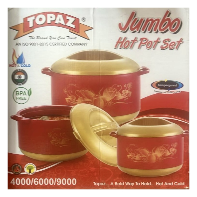 Set 3 Caserole Termos Plastic si Inox Topaz 2/4/6l DNC63833