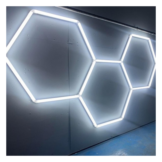 Set 3 Hexagoane LED Honeycomb 96W 6500K Alb Rece Tuburi 440mm DL72F43X3