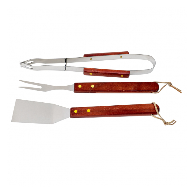 Set 3 piese pentru gratar cu maner din lemn Zilan ZTS8338