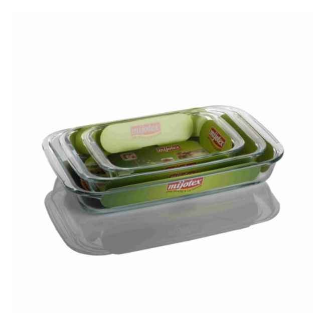 Set 3 Vase Yena Dreptunghiulare PL5 sticla termorezistenta 2.2/1./0.7L DNC54069