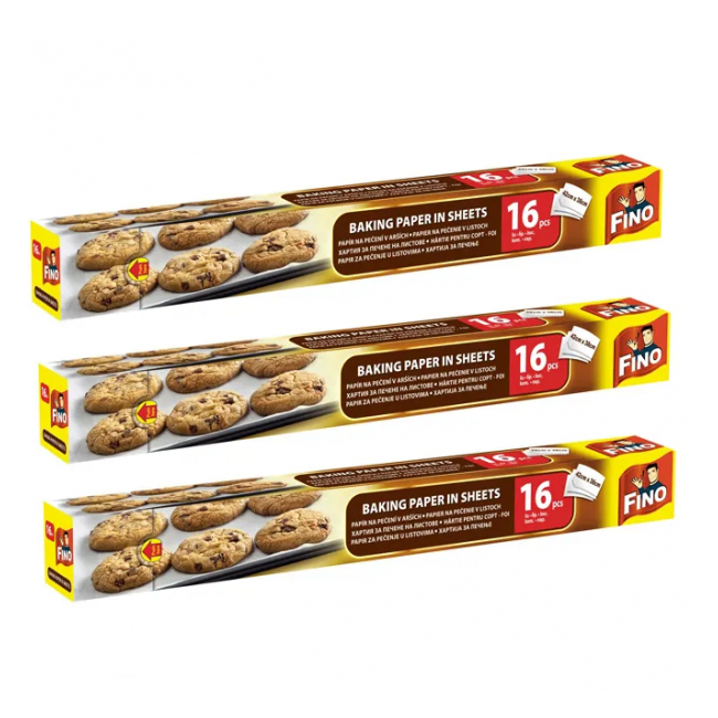 Set 3 x Hartie pentru Copt Fino Portionata 3x16buc 42cmx38cm 3xDNC33320