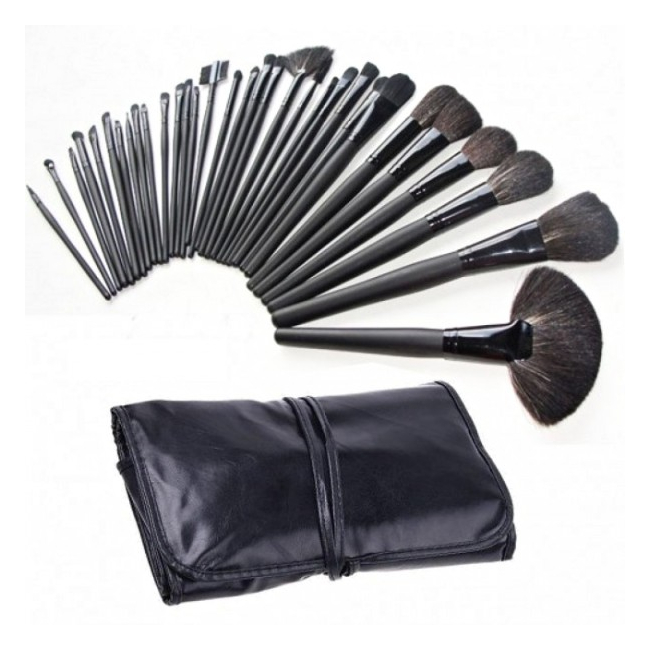 Set 32 Pensule Profesionale pentru Machiaj cu Husa Megaga MG32