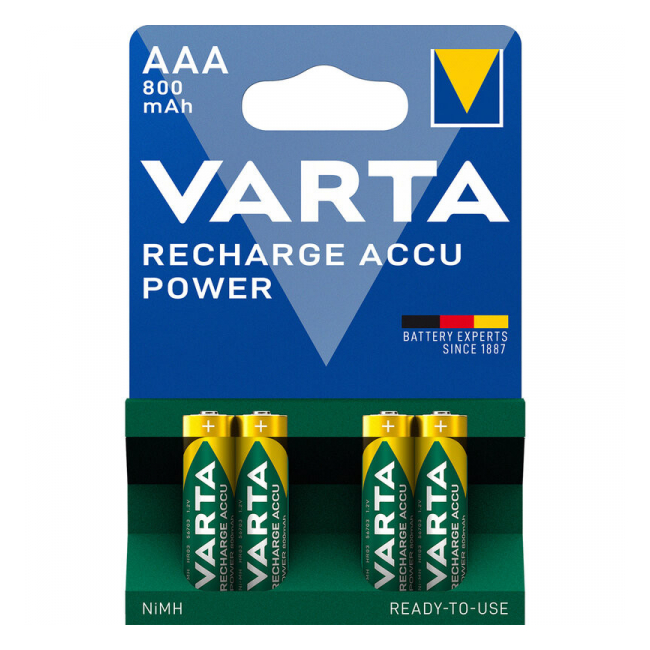 Set 4 acumulatori preincarcati R3 AAA Varta 800mAh 8B011 XXM