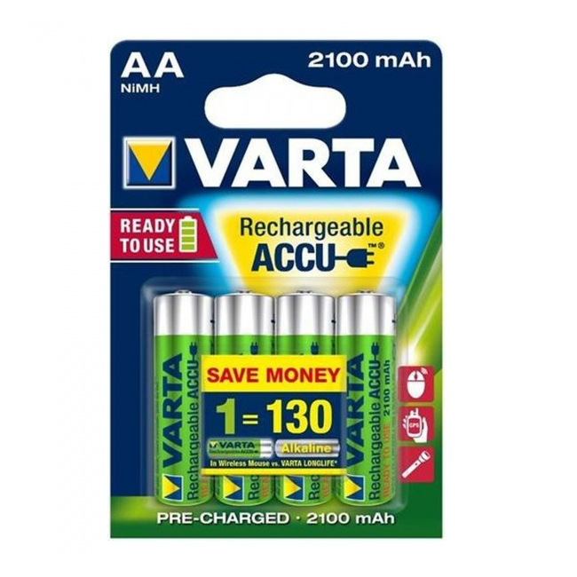 Set 4 Acumulatori Varta AA 2100mAh 1.2V Ni-Mh Ready to Use