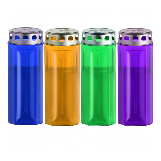Set 4 Candele cu Parafina Durata 5-6 zile L10 4x140H Multicolore HRL