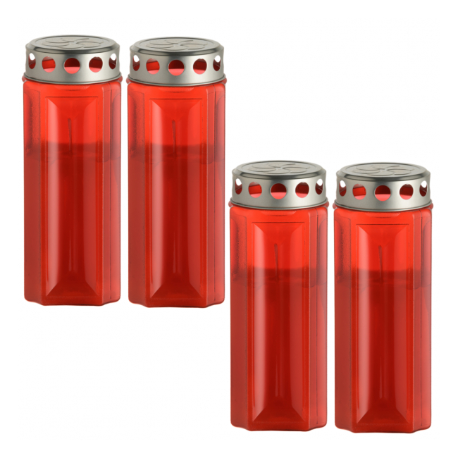 Set 4 Candele cu Parafina Durata 5-6 zile L10 4x140H Rosii HRL