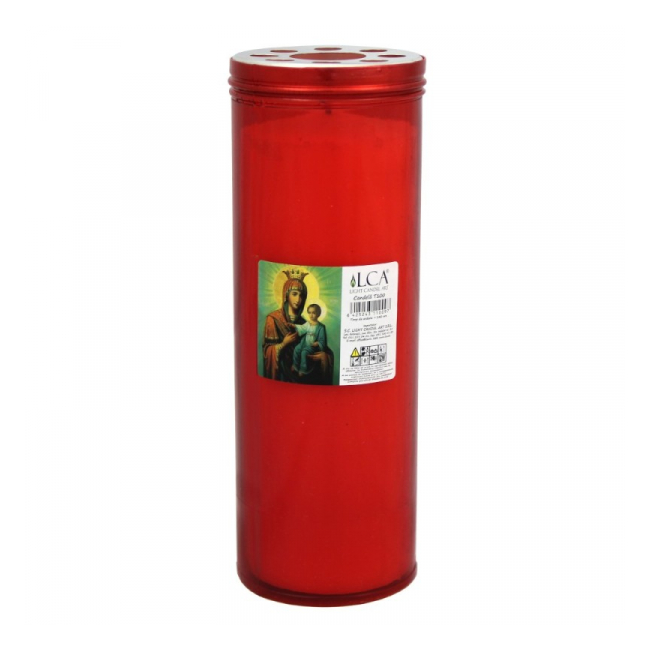 Set 4 Candele Plastic cu Capac T100 Anti-Vant Rosu, 144 Ore DNC36636