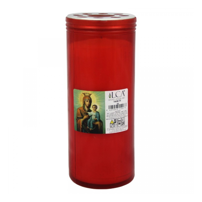Set 4 Candele Plastic cu Capac T80 Anti-Vant Rosu 120 ore DNC36630