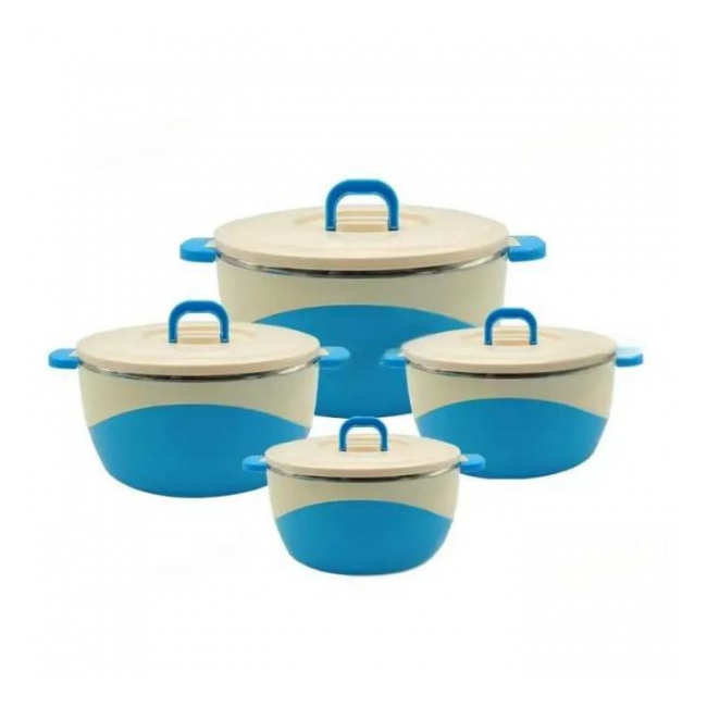 Set 4 Caserole Termice Cratita Termos Plastic Inox cu capace CNN44420