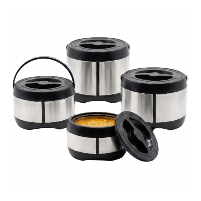 Set 4 Caserole Termos Plastic Inox 1.5/3/6/12L Grunberg IHP53612