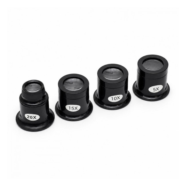 Set 4 Lupe Ceasornicar 5X 10X 15X 20X pentru Bijuterii TE-811 DALBI 17C029 XXM