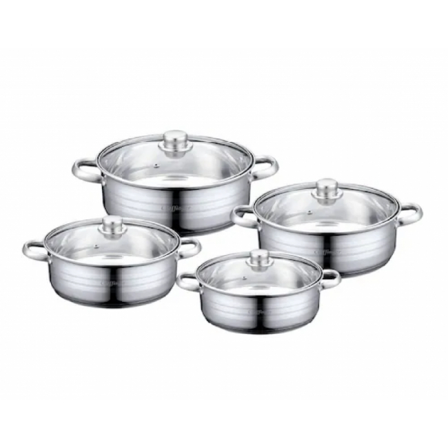 Set 4 oale Inox cu capace Cheffinger  CF-SP07