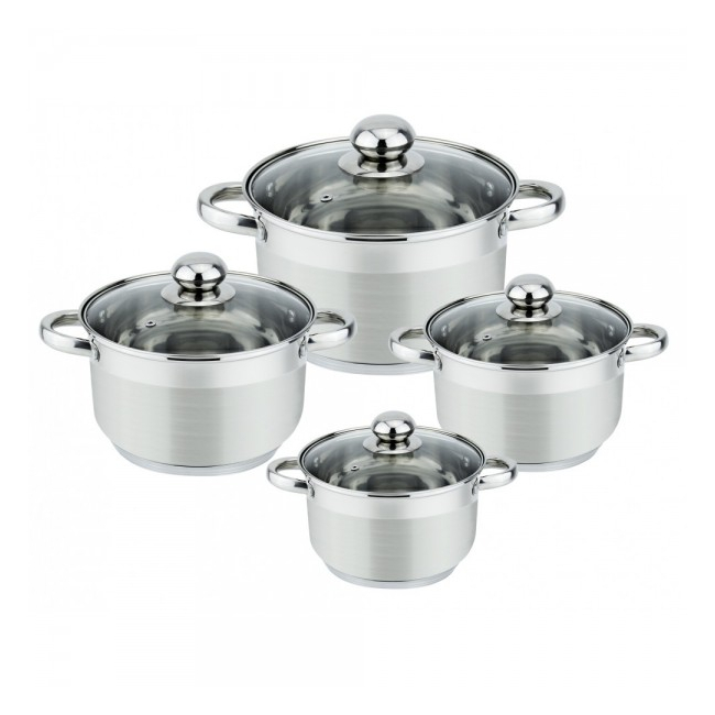 Set 4 Oale Inox cu Capac 8 Piese Sapir SP1210GI8B