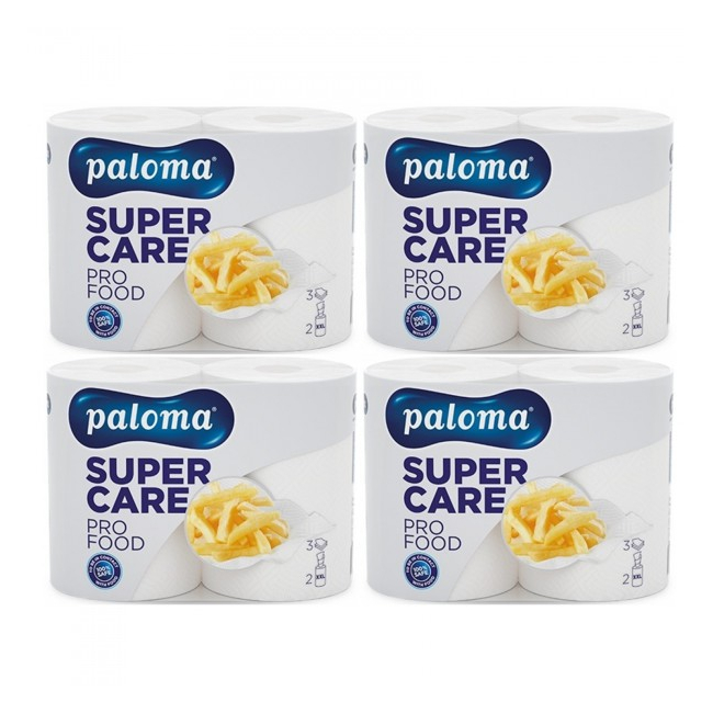 Set 4 Pachete Prosoape Hartie 3str 4x2 Role Paloma Super Care DC9710