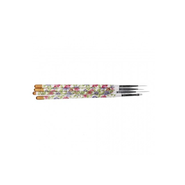 Set 4 Pensule Pictura Unghii Motiv Floral NBS04B