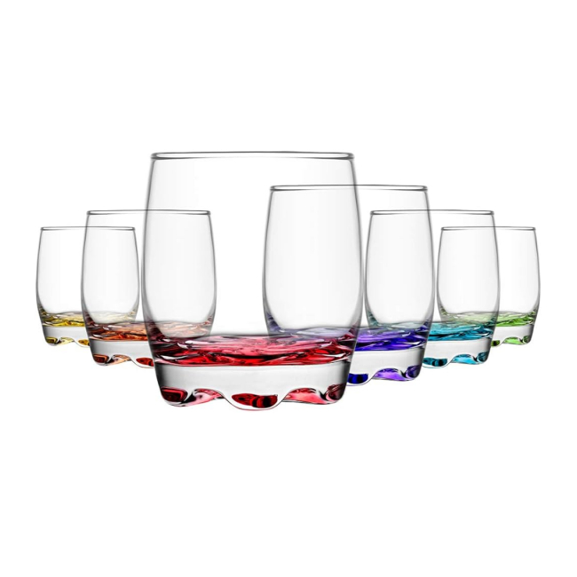 Set 48 Pahare tumbler Sticla Color 290ml Whisky Adora CORAL ADR15