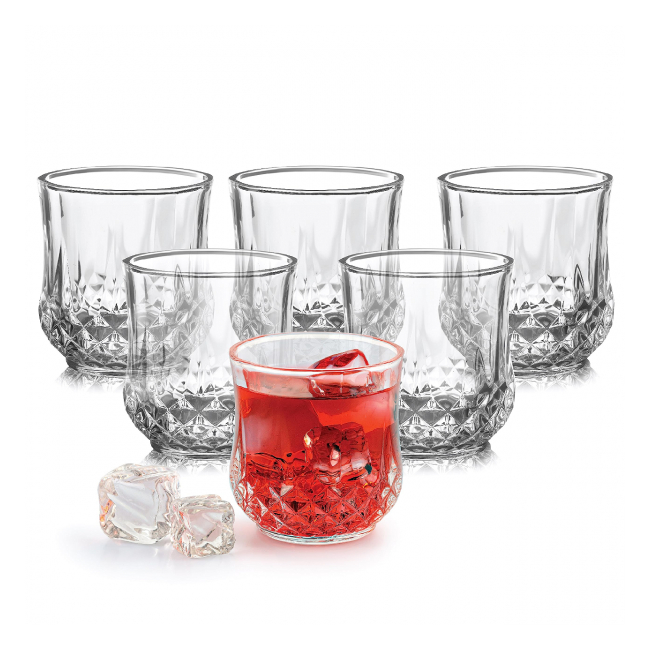 Set 48 Pahare Whiskey Sticla Clara India Cello AMORE 325ml DNC68556