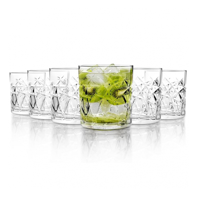 Set 48 Pahare Whiskey Sticla Clara India Cello SWIRL 325ml DNC68564