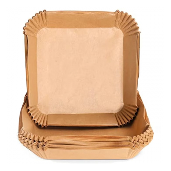 Set 50 Forme Patrate Hartie Copt AirFryer 16x16x4.5cm Clarina DNC65566