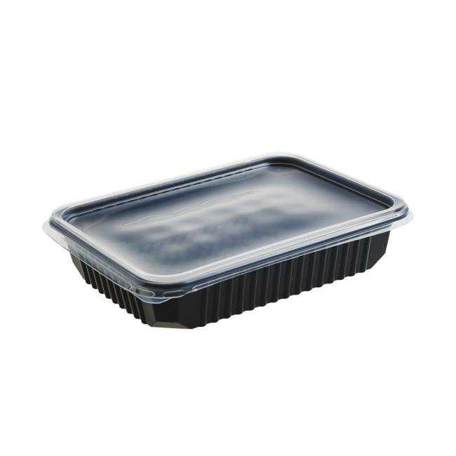 Set 50x Caserole negre microunde cu capac 500ml PP DNC54011