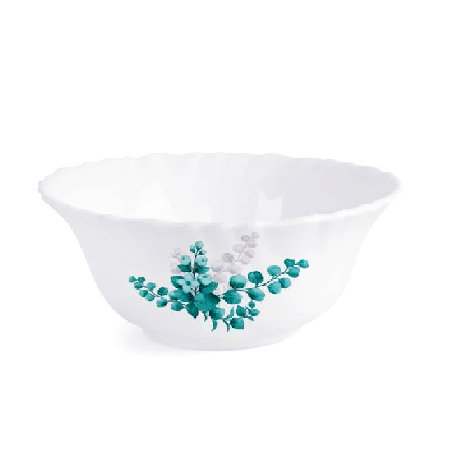 Set 6 Boluri Medii Salata din Opal Alb Aqua 17.5cm DNC57423