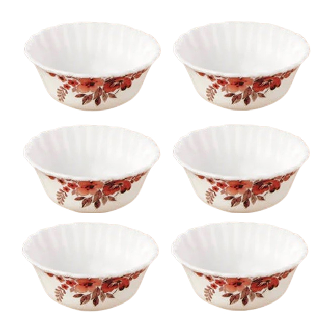Set 6 Boluri Medii Salata din Opal Alb EVA 17cm DNC56129