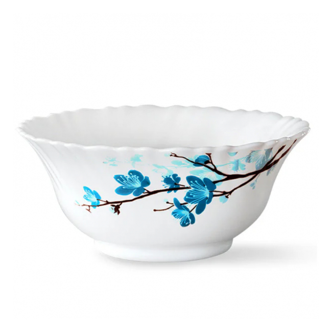 Set 6 Boluri Medii Salata din Opal Alb Model Mimosa 17cm DNC51759 YYYY