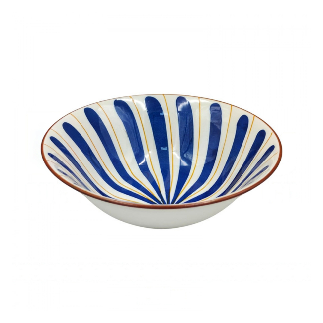 Set 6 Boluri Salata Ceramica Model Raze Albastre 17.5cm DNC70106