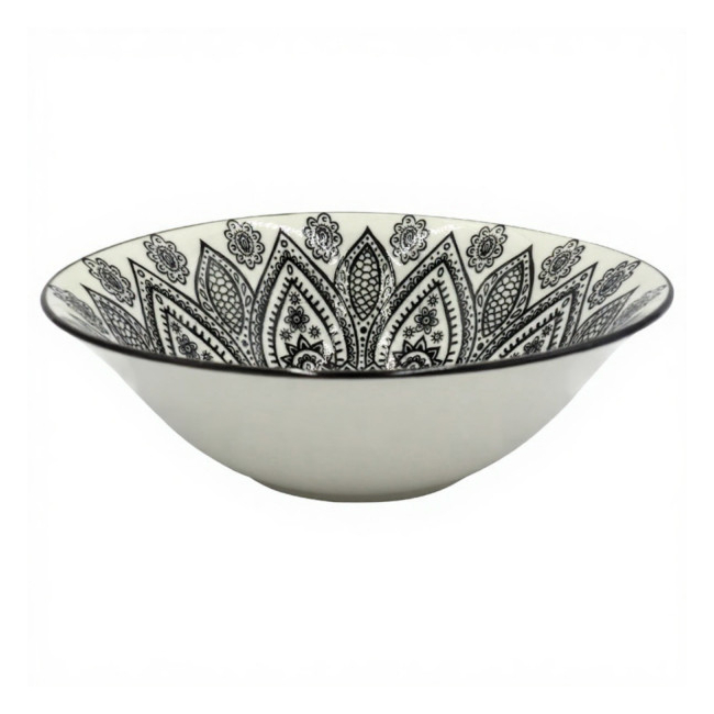 Set 6 Boluri Salata Ceramica Model Traditional Negru 17.5cm DNC64873
