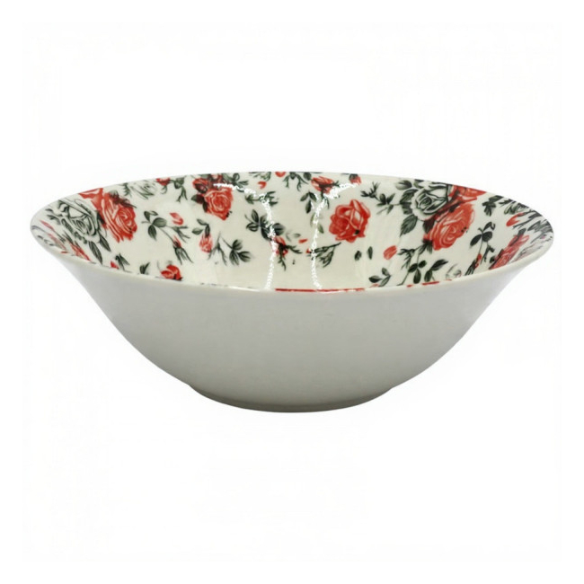 Set 6 Boluri Salata Ceramica Model Trandafir Rosu 17.5cm DNC64870