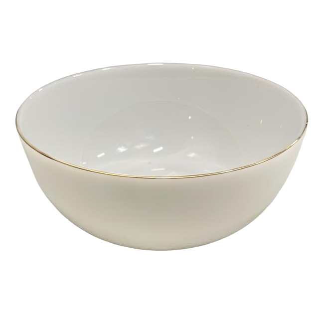 Set 6 Boluri Salata Opal Alb cu Margini Aurii 16.5cm CNN51721