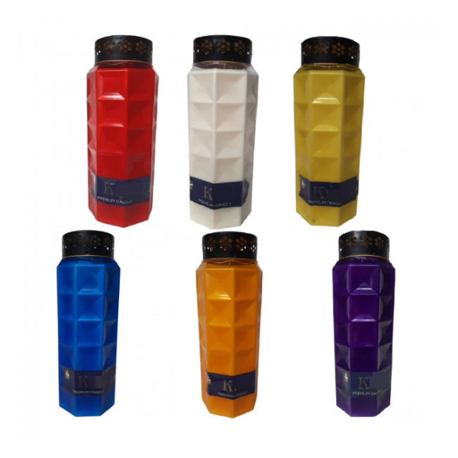 Set 6 Candele Premium 5 zile cu Capac K5 6x120H Multicolore