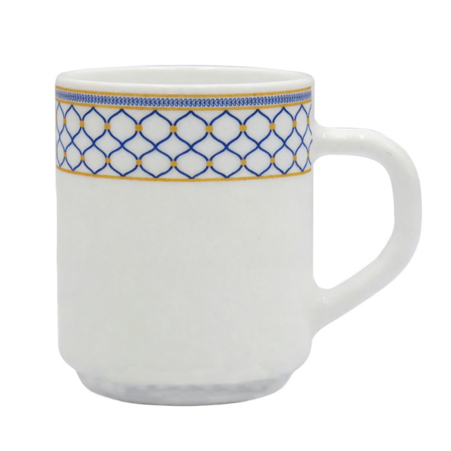 Set 6 Cani Selina Blue Opal Alb cu Model Albastru 250ml DNC63074