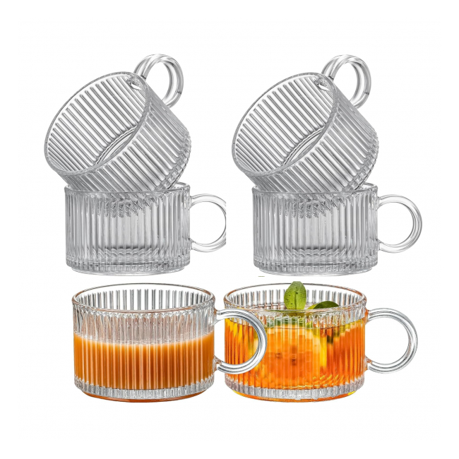 Set 6 Cesti Cafea Ceai Sticla 120ml WEI A-15996 DNC66610