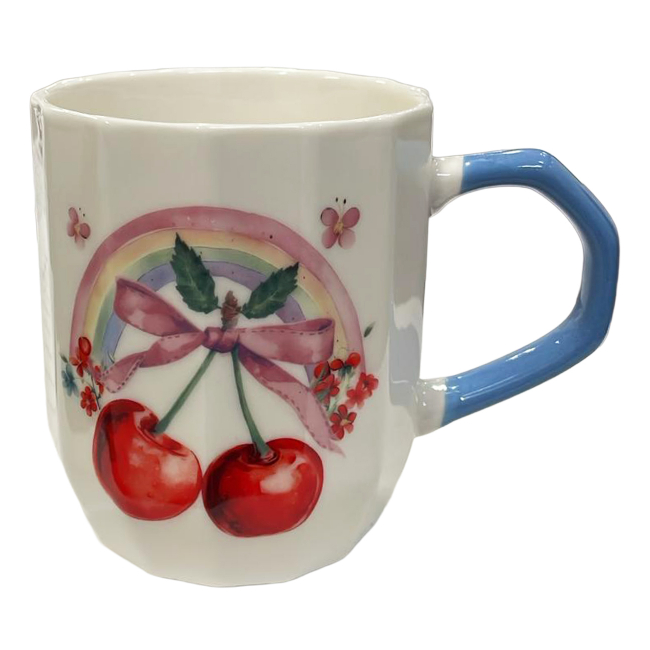 Set 6 Cesti Cafea Ceramica Decor Cirese 400ml 115-1 CNN52362