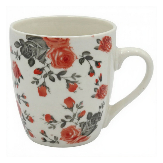 Set 6 Cesti Cafea Ceramica Model Trandafir Rosu 220ml DNC64871