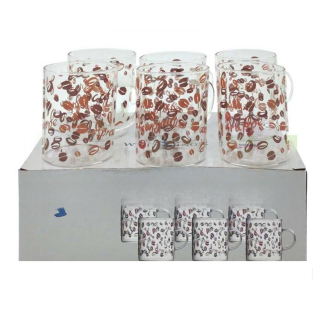 Set 6 Cesti Cafea Sticla Borosilicata 190ml Wei A16316 DNC67629