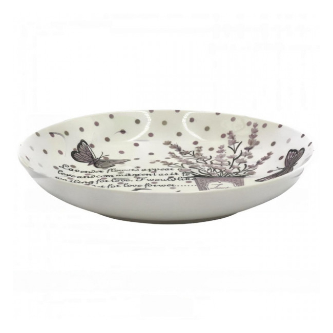 Set 6 Farfurii Adanci Cermica Model Lavanda 21cm DNC64749
