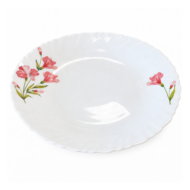 Set 6 Farfurii Adanci din Opal Alb Model Marina Peach 23cm CNN52724