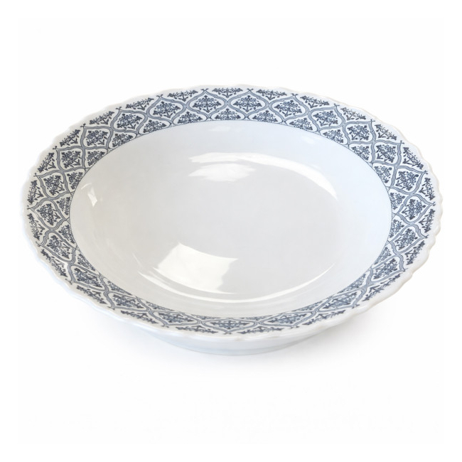 Set 6 Farfurii Adanci din Opal Alb Model Sivas Blue 23cm CNN52720