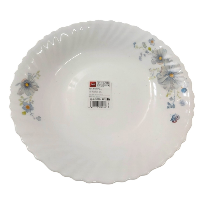 Set 6 Farfurii Adanci Opal Alb Flori Cok Amelia 22cm 161-0001 CNN49192