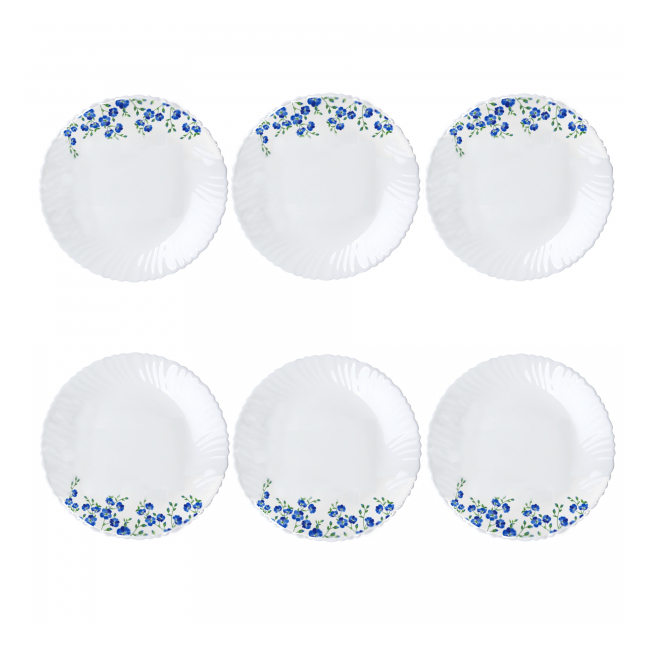 Set 6 Farfurii Adanci Opal Alb Model Blooming Garden 23cm DNC57420