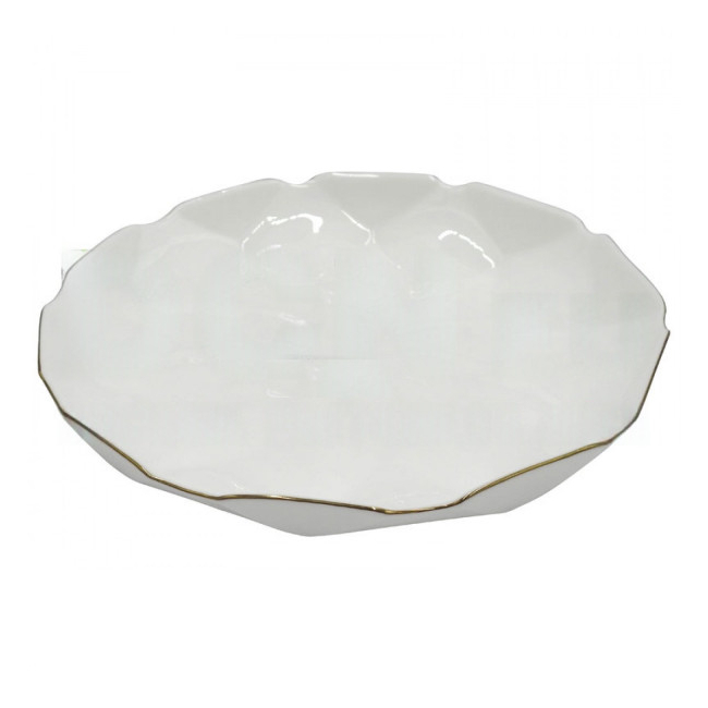 Set 6 Farfurii Adanci Opal Infinity Alb cu Margini Aurii 21cm DNC63273 CNN50886
